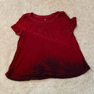 red tie-dye american eagle circle tee